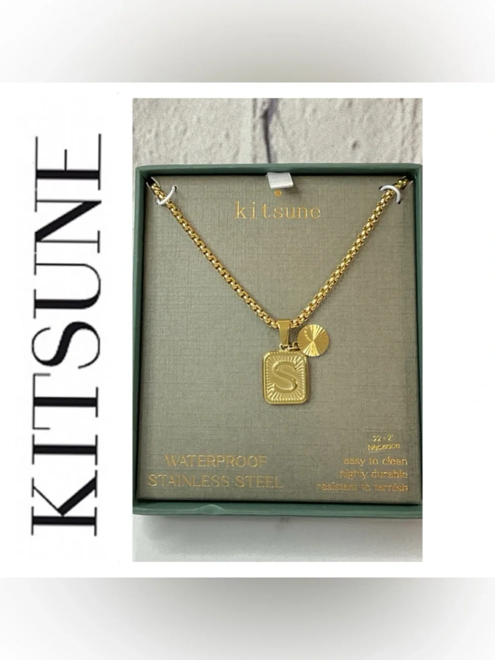 🌟 Kitsune Initial S Pendant Necklace - Picture 1 of 4